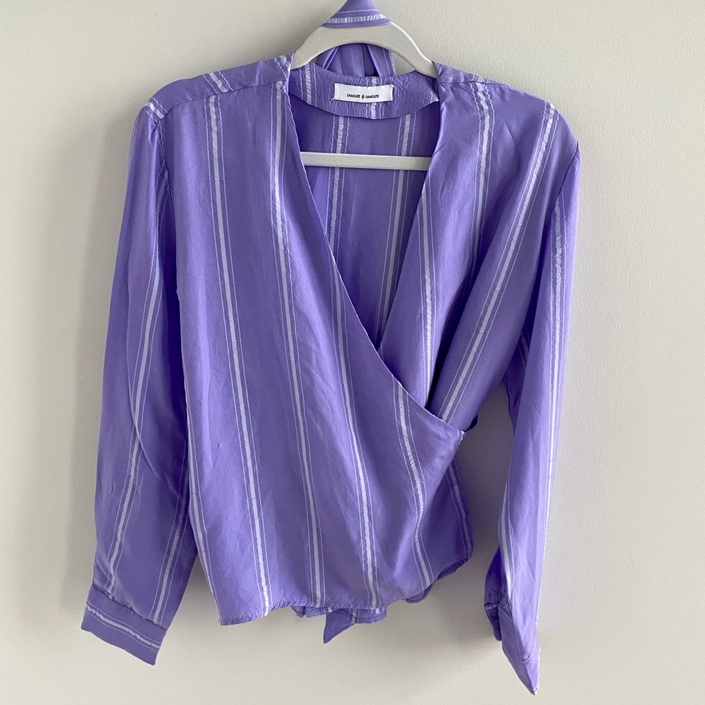 Designer Light Purple Wrap Shirt S/M